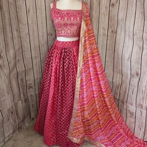 Vibrant Rani Hot Pink Lehenga Choli | Wedding Guest/Bridal Outfit
